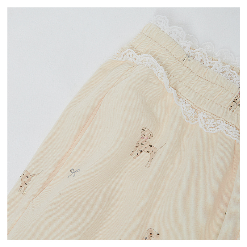 レース 服 花模様レースワイドパンツ
