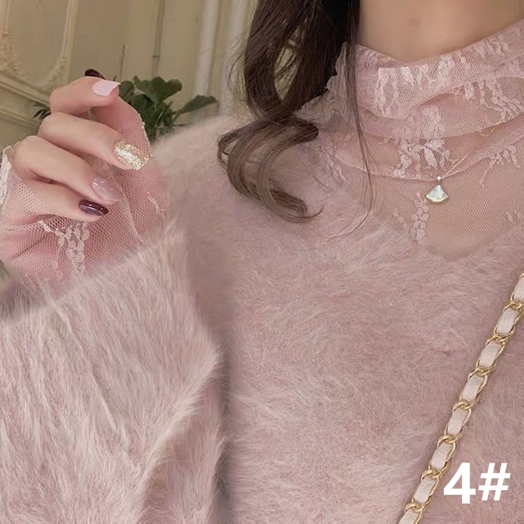 レース 服 花柄透けレース ハイネックインナー 重ね着用レディース