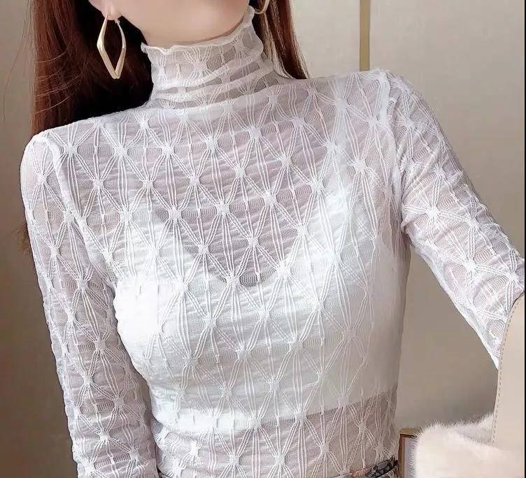 レース 服 秋冬新作 立ち襟レース トップス 上品着回し レディース