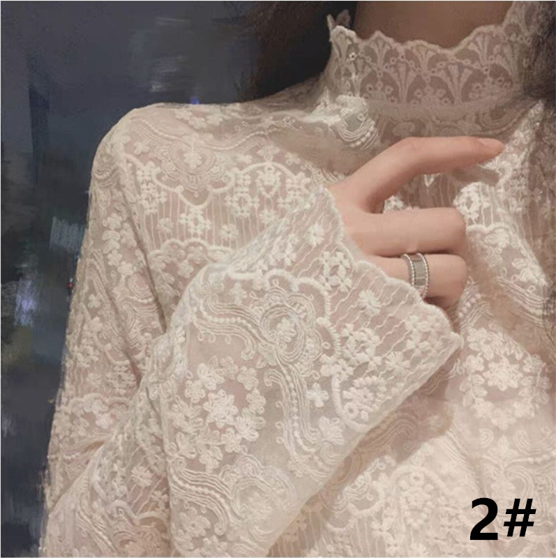 レース 服 花柄レース ハイネック インナー 透け感 重ね着