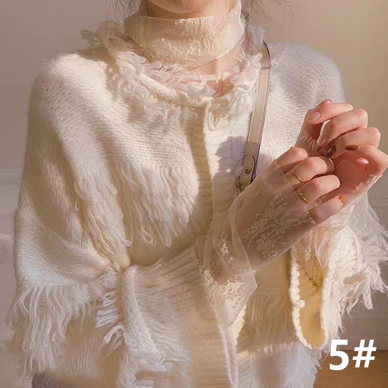 レース 服 花柄透けレース ハイネックインナー 重ね着用レディース