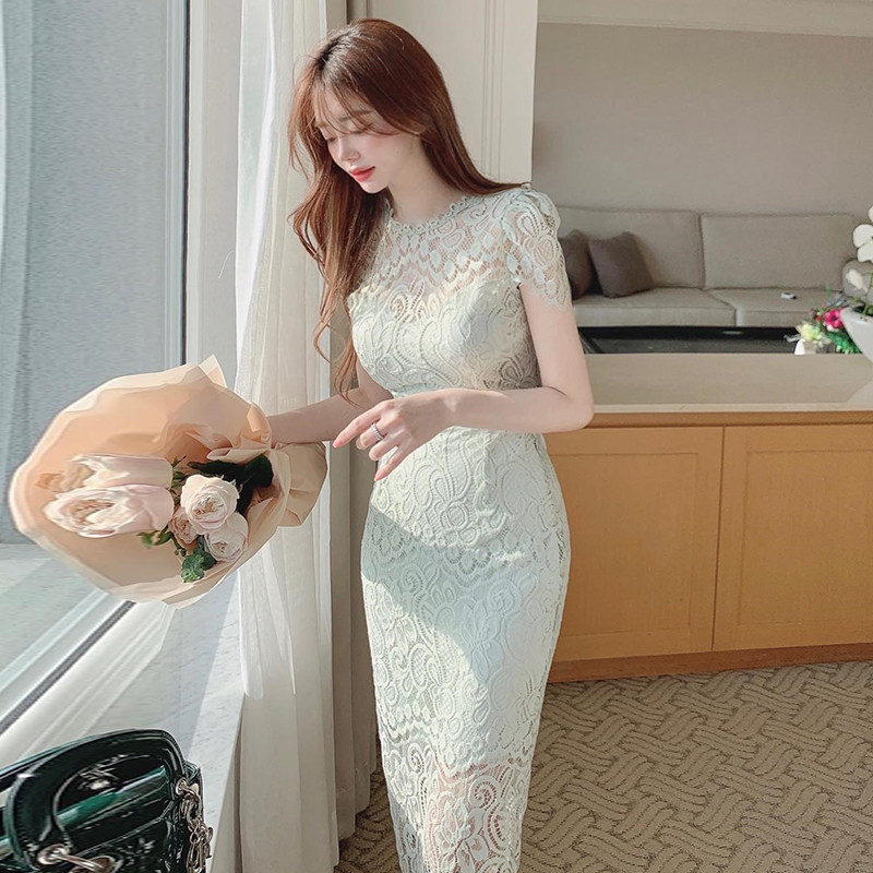 レース 服 夏の新作レース総柄ワンピース