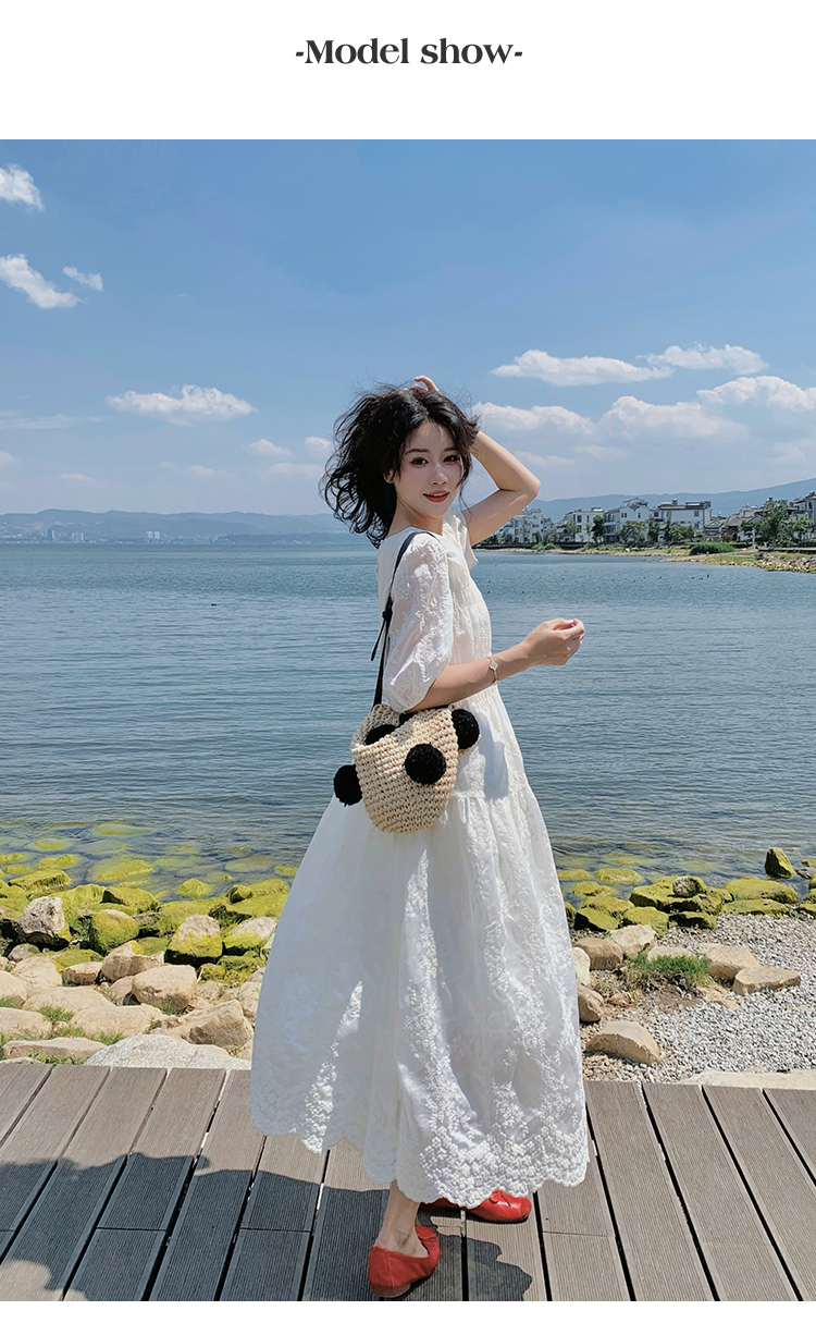 レース 服 夏風香る花刺繍レースワンピース