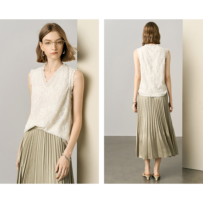 レース 服 優美花レース 深Vネックベスト