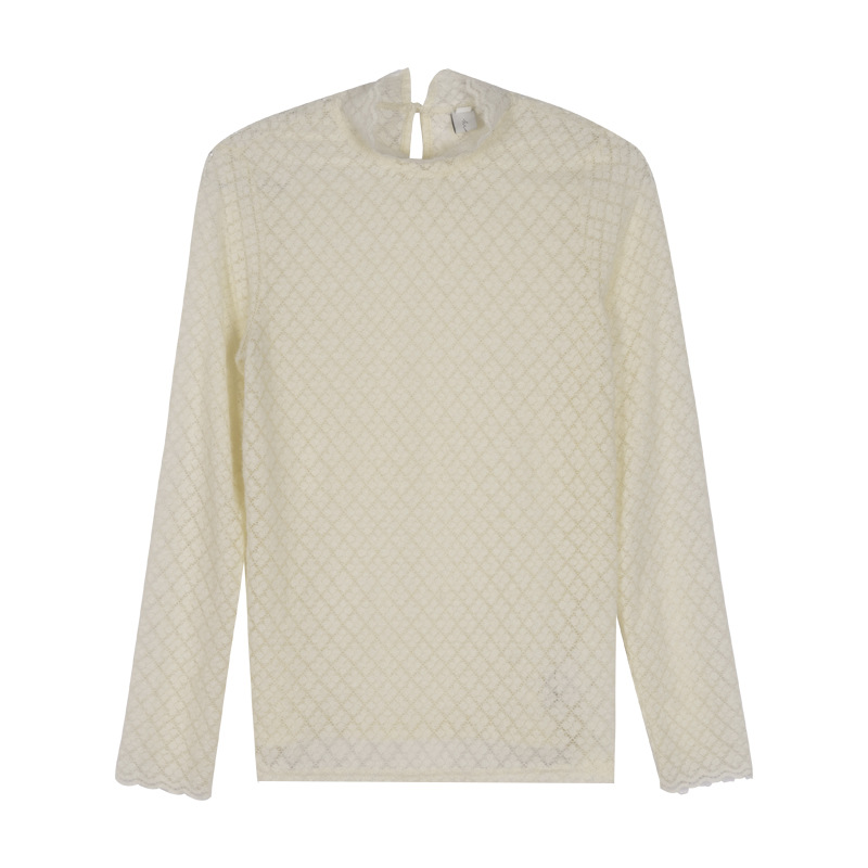 レース 服 花柄レース長袖インナー 上品デザイン 伸縮性抜群 韓国風