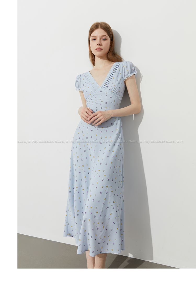 レース 服 小花柄ガーリーレースワンピース