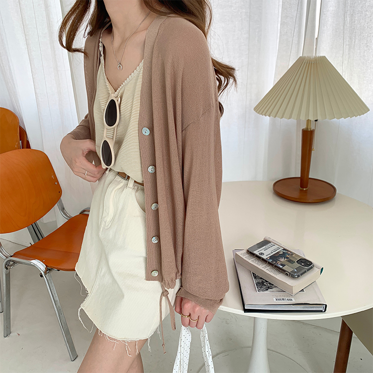 レース 服 レース縁どりボーダーキャミソール