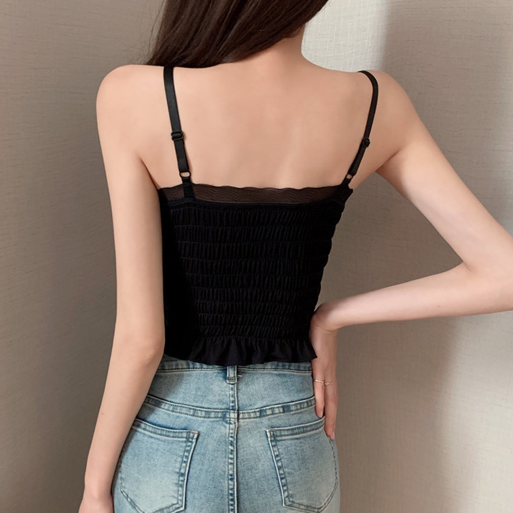 レース 服 レース付きカップ入りキャミソール