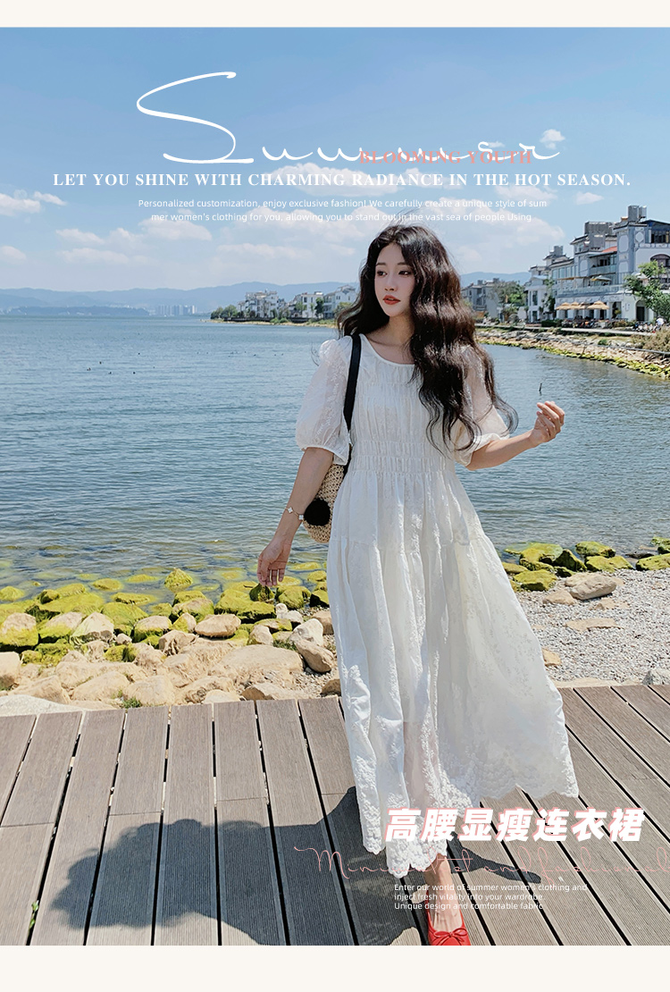 レース 服 夏風香る花刺繍レースワンピース