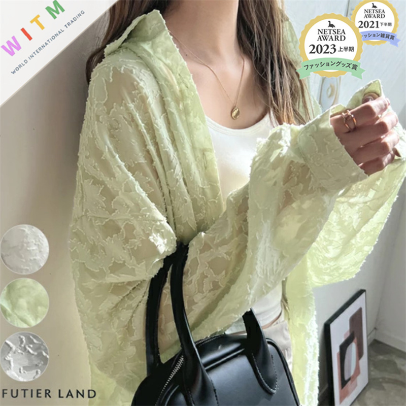 レース 服 春夏新作レース長袖シャツ日焼け止め体型カバートップス