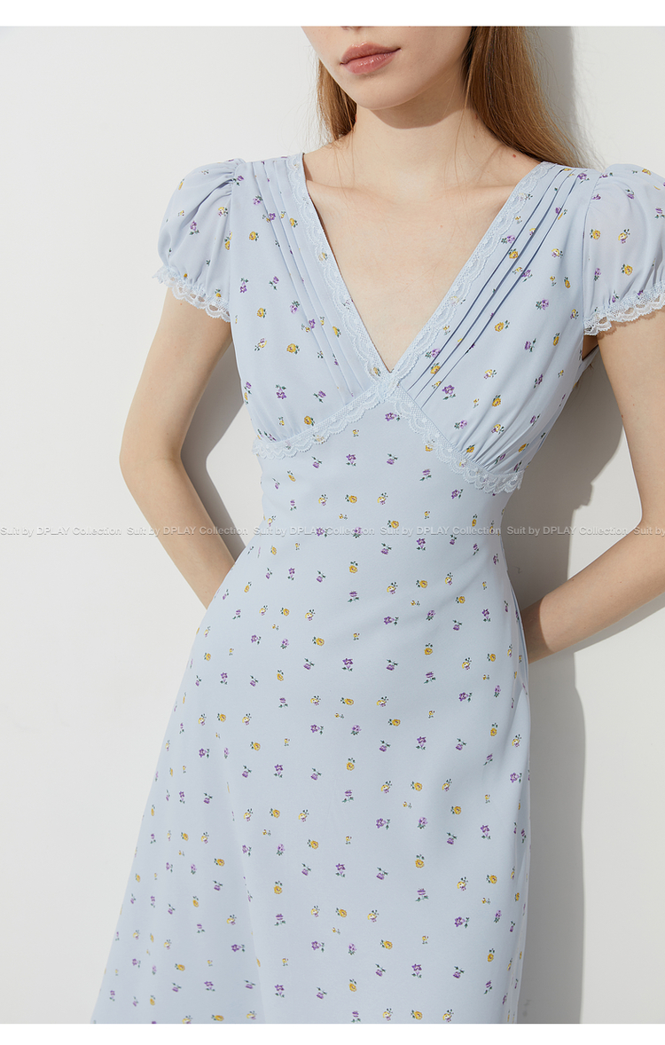 レース 服 小花柄ガーリーレースワンピース