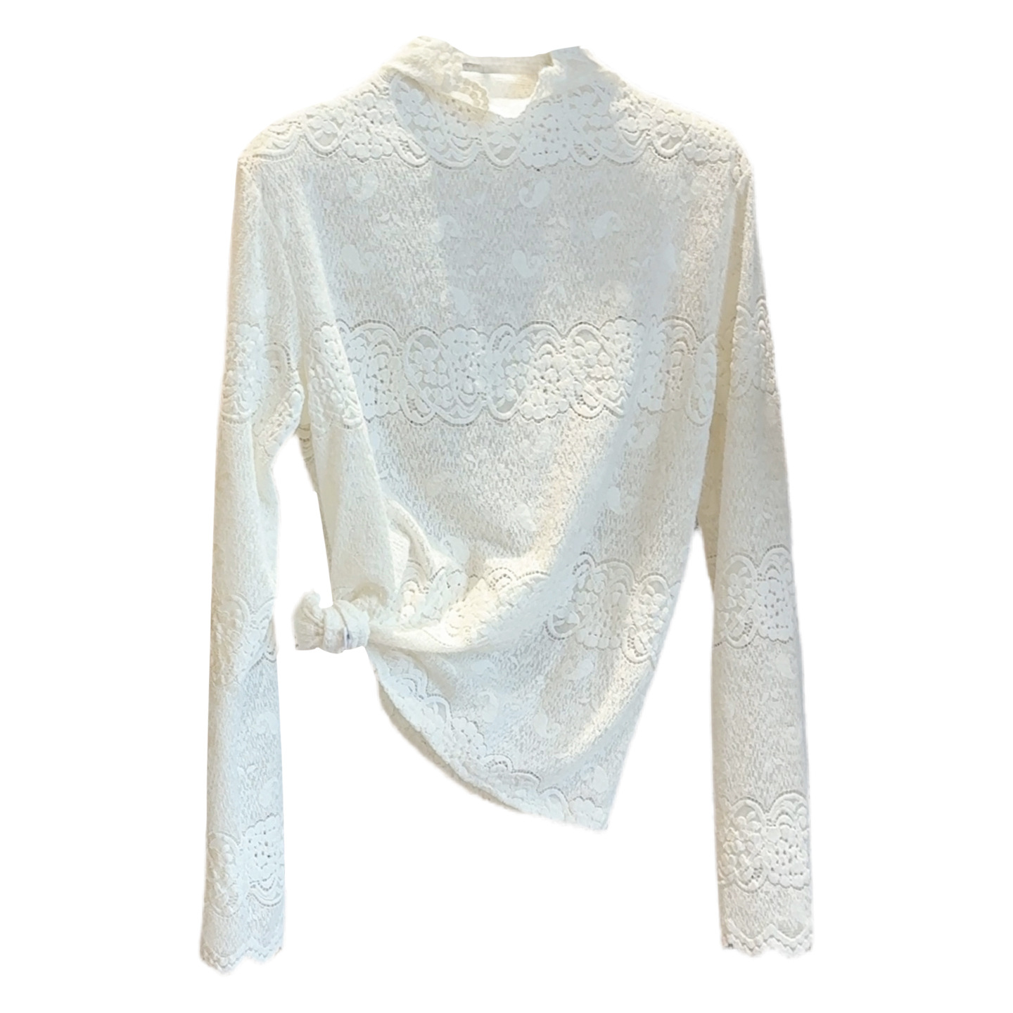 レース 服 新作レース長袖トップス スリムインナー3色展開