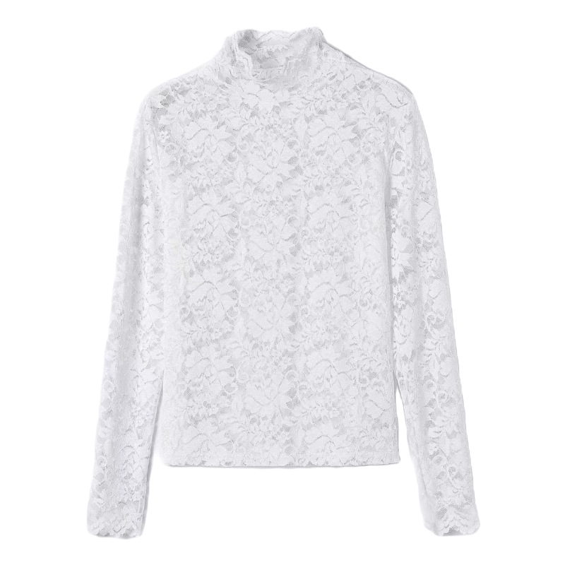 レース 服 新作レディース長袖レース薄手インナートップス