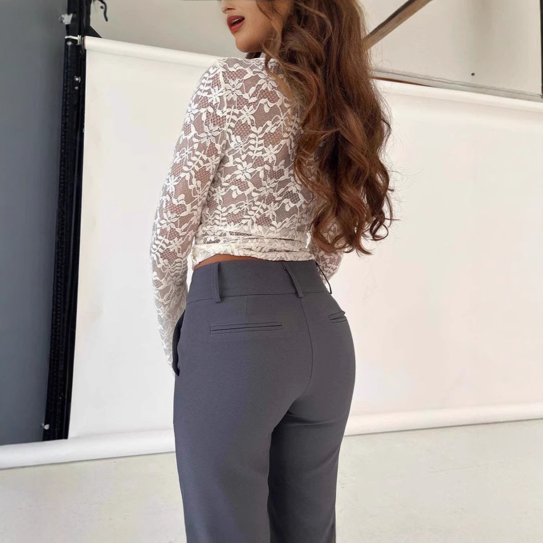 レース 服 花模様シアーレーストップス