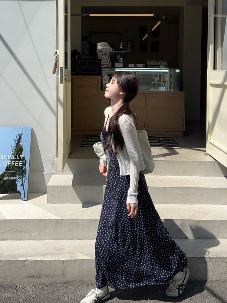 レース ワンピース 小花柄ゆらめきキャミワンピース