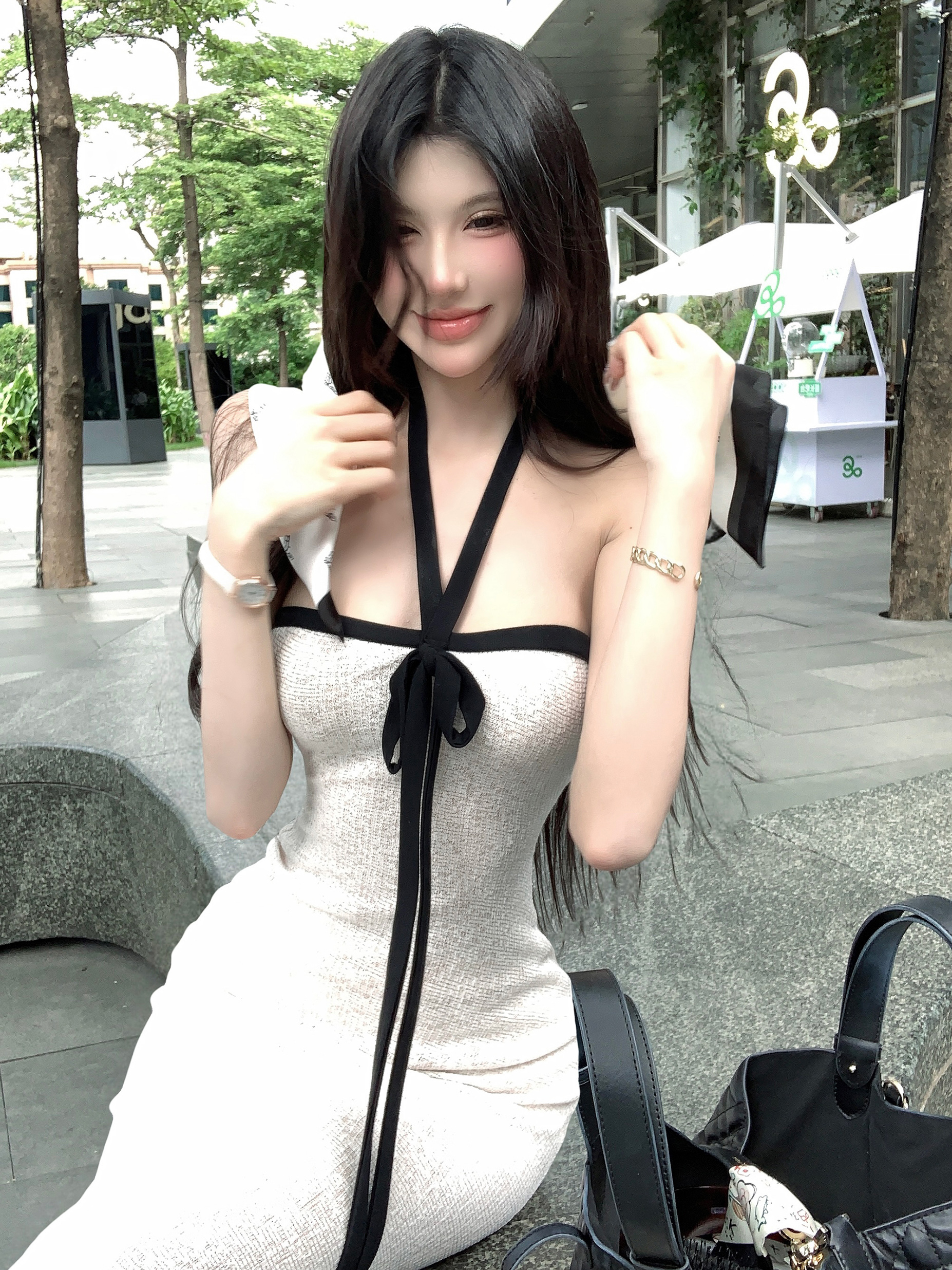 レース ワンピース 優美ホルターネック レース ワンピース