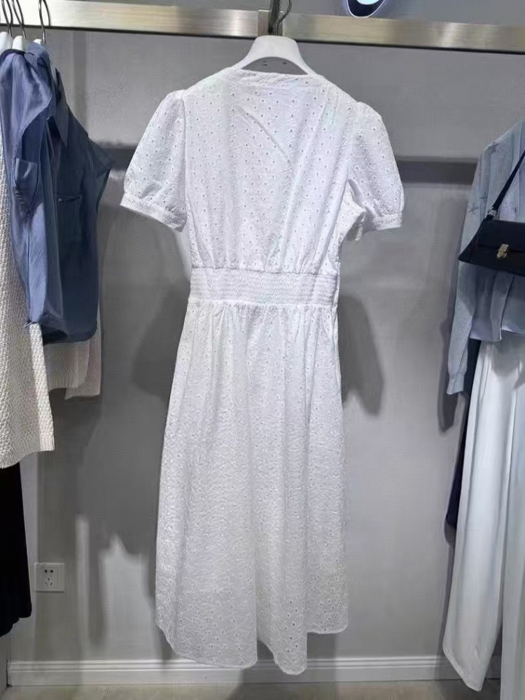 レース ワンピース 優美レース 前開きロングワンピース