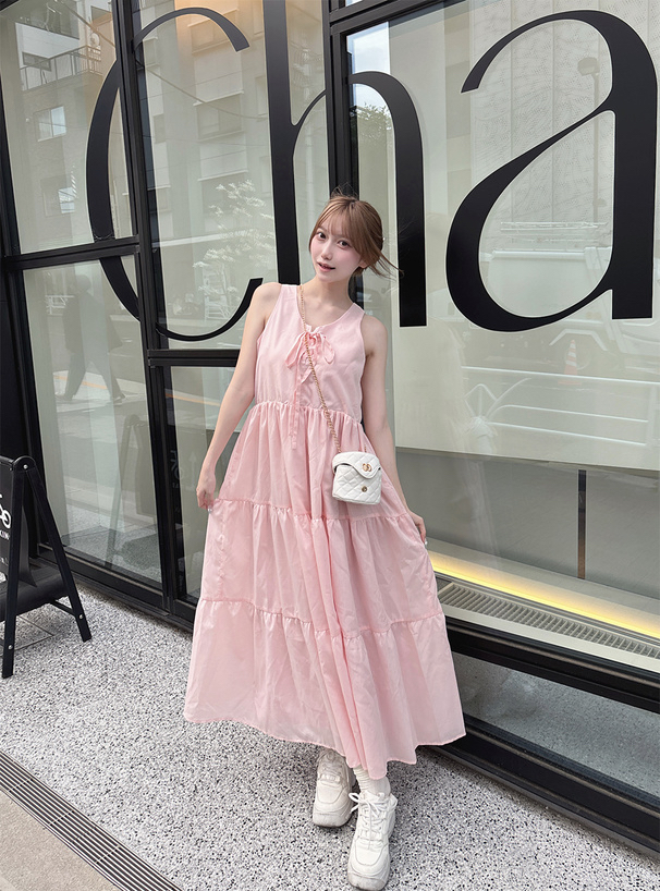 レース ワンピース 優美な揺れティアードロングワンピース