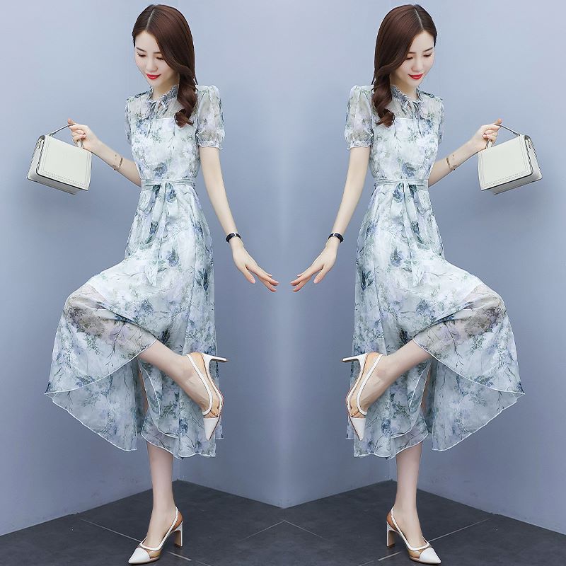 レース ワンピース 花柄シアーレース ロングワンピース