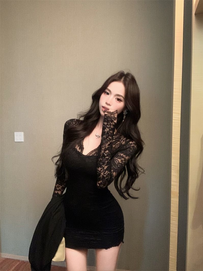 レース ワンピース 優美なシルエット レース ワンピース