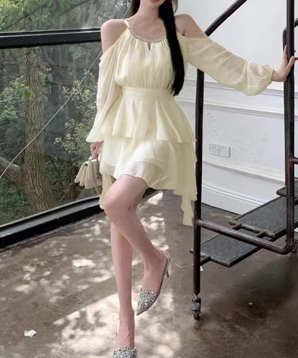 レース ワンピース タイトシルエット オフショルダーミニワンピース 夏服