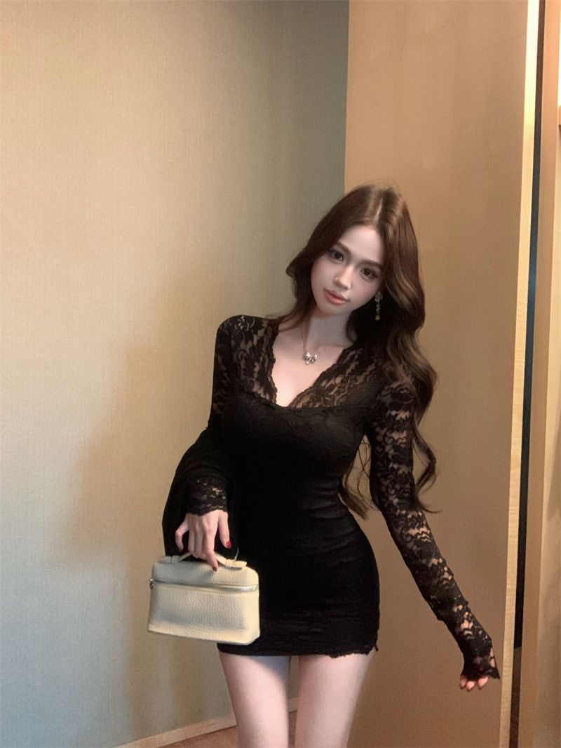 レース ワンピース 優美なシルエット レース ワンピース