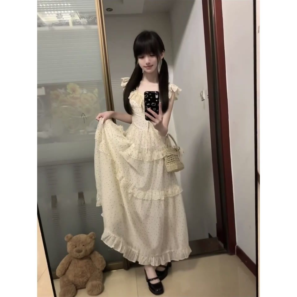 レース ワンピース フリルデコレーション レース ワンピース