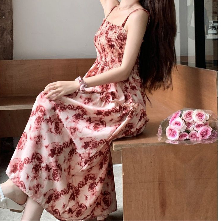 レース ワンピース 花柄シャーリングレースロングドレス