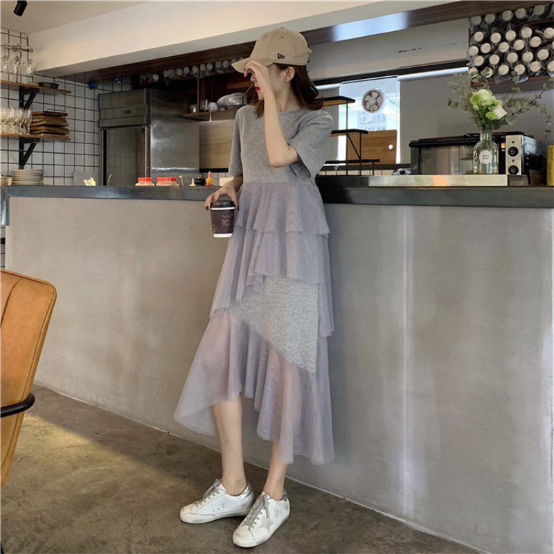 レース ワンピース ティアードチュール 重ねワンピース