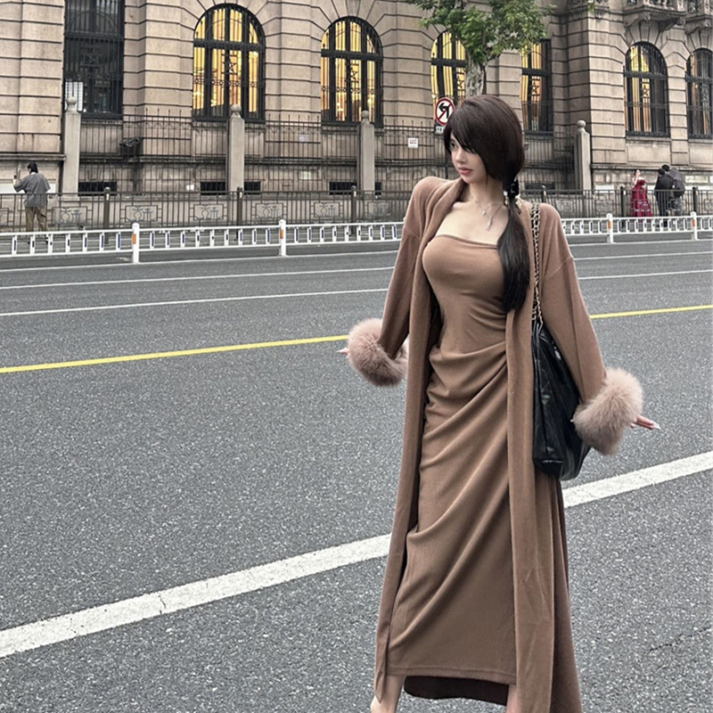 レース ワンピース 胸元すっきりベアトップタイトワンピース