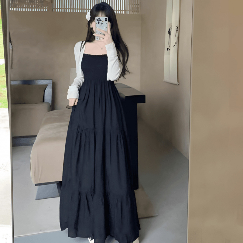 レース ワンピース ティアードフリル レース ロングワンピース