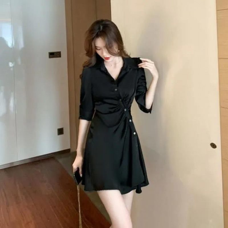 レース ワンピース 優美シアーシャツ風レース ワンピース