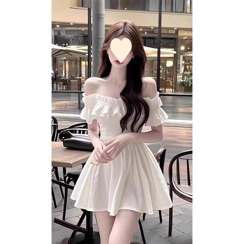 レース ワンピース 肩だし優美フリルレースワンピース