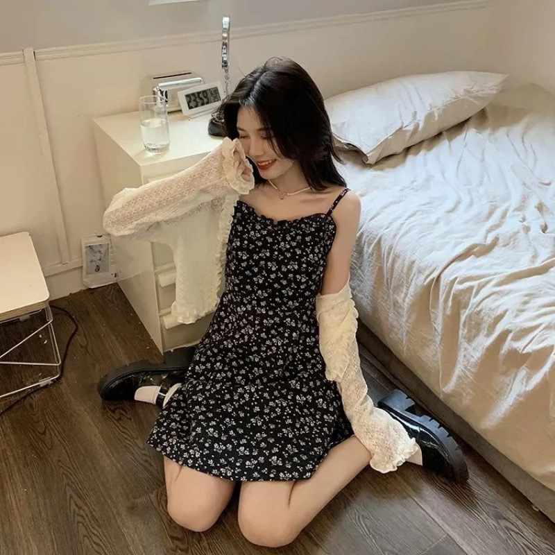 レース ワンピース 花柄レース キャミワンピース