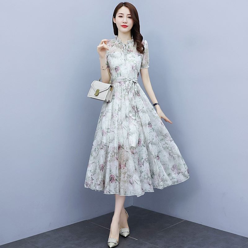 レース ワンピース 花柄シアーレース ロングワンピース