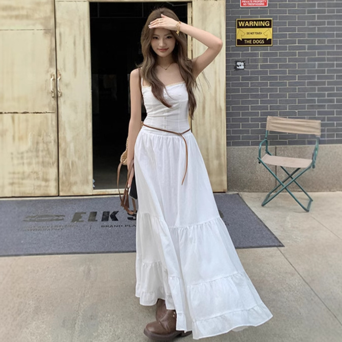 レース ワンピース 優美なティアードフリルロングワンピース