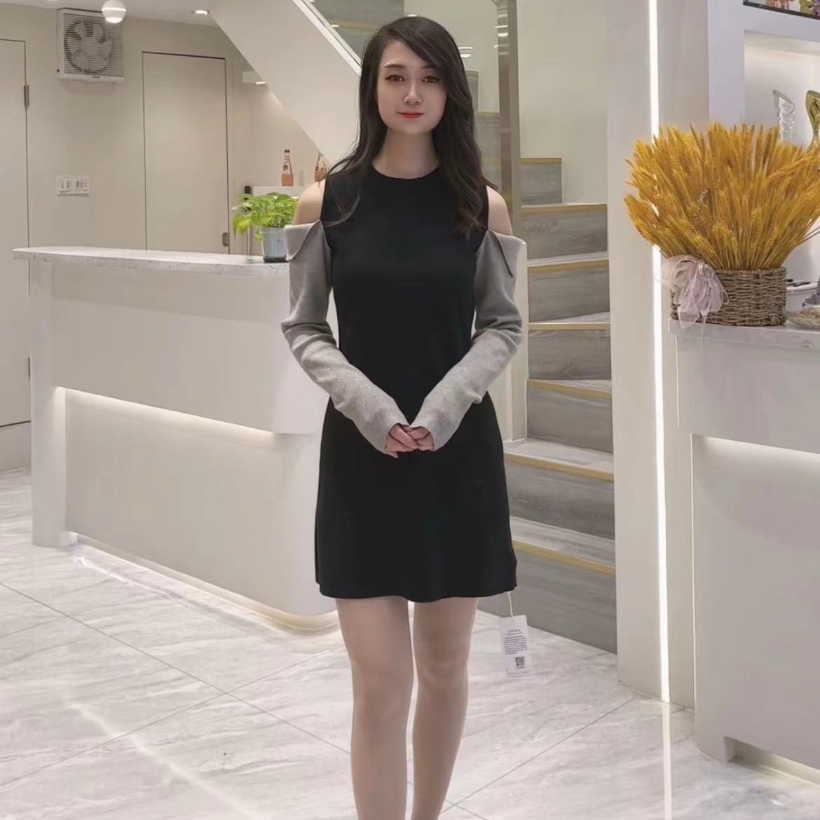 レース ワンピース 袖付け替え風ノースリーブワンピース
