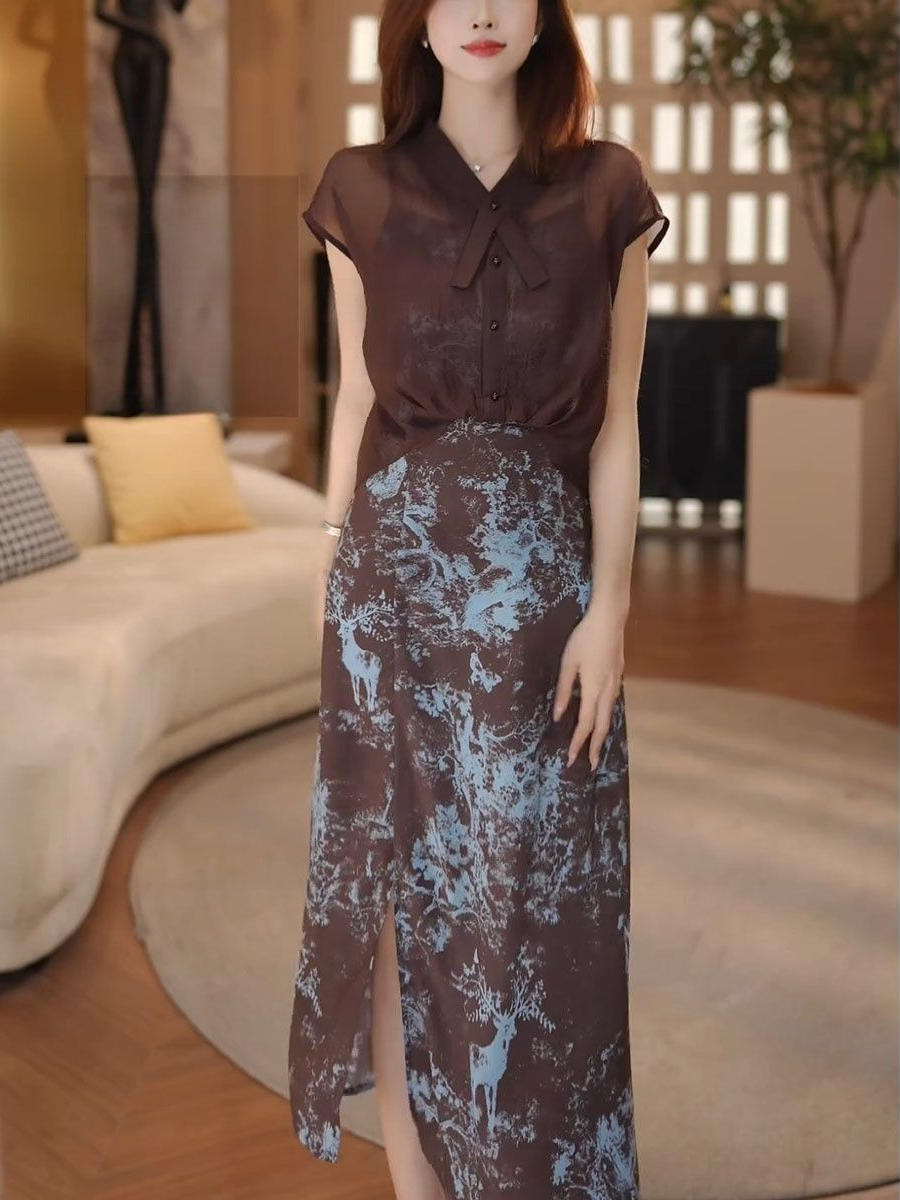 レース ワンピース 幻想柄シアーレース タイトワンピース