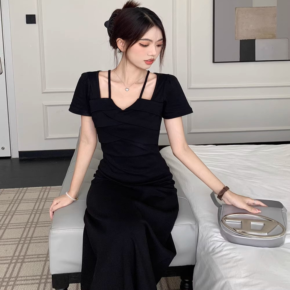 レース ワンピース 優美な肩見せデザイン ロングワンピース