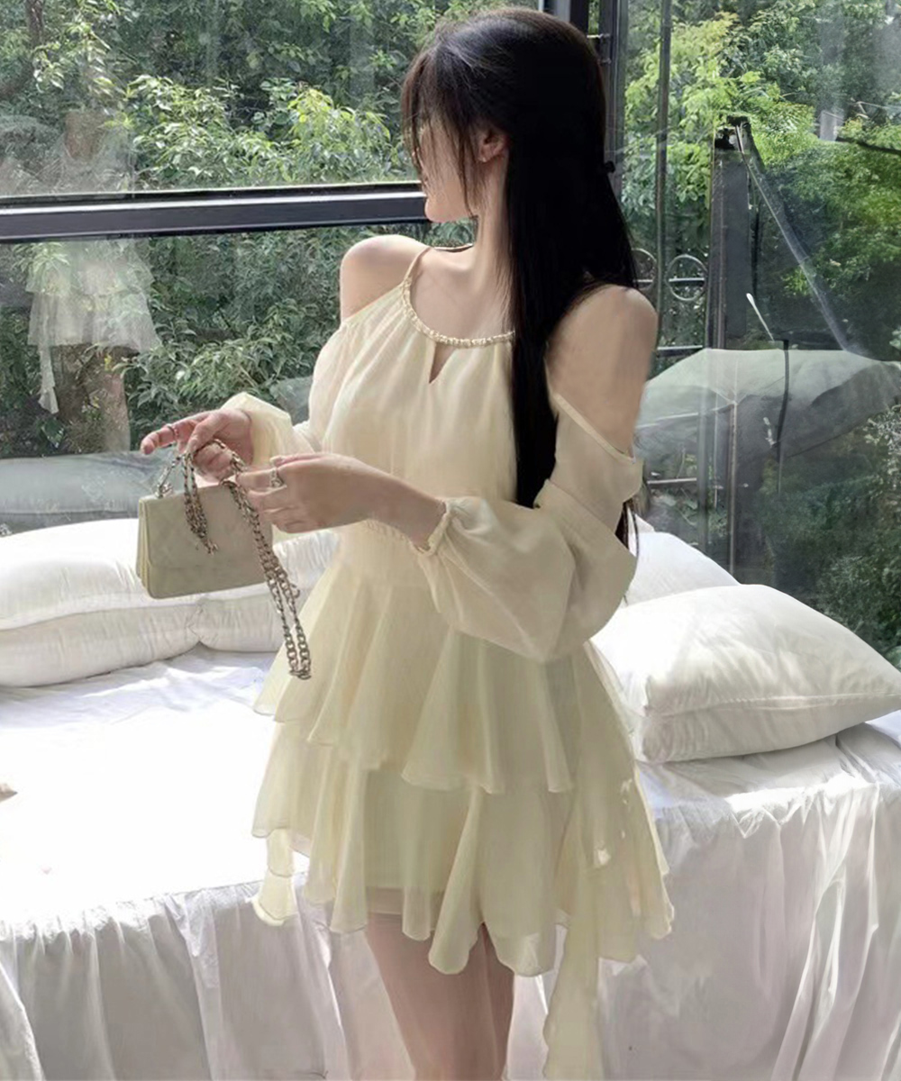 レース ワンピース タイトシルエット オフショルダーミニワンピース 夏服