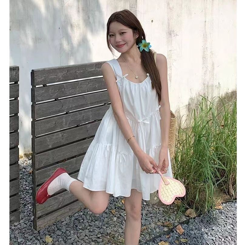 レース ワンピース ティアードフリル キャミワンピース