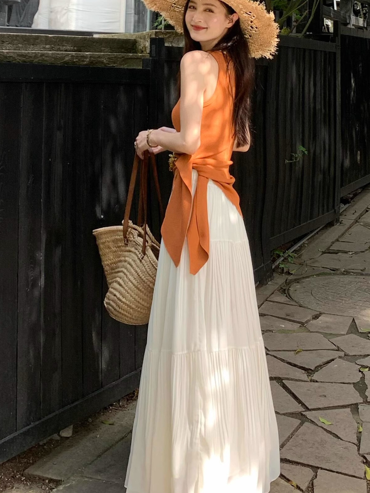 レース ワンピース 優美リボン結びティアードロングワンピース