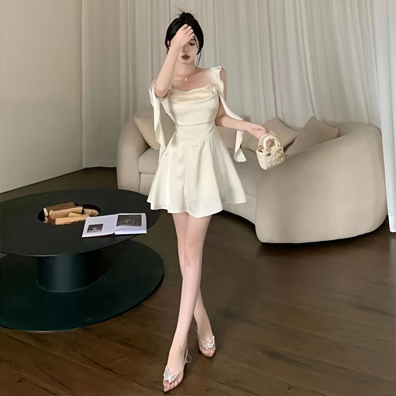 レース ワンピース 優美フリルリボンレイヤードワンピース