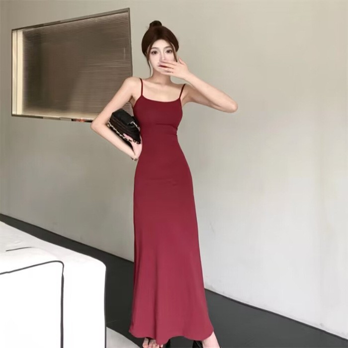 レース ワンピース 上品な細身美人シルエットキャミロングワンピース