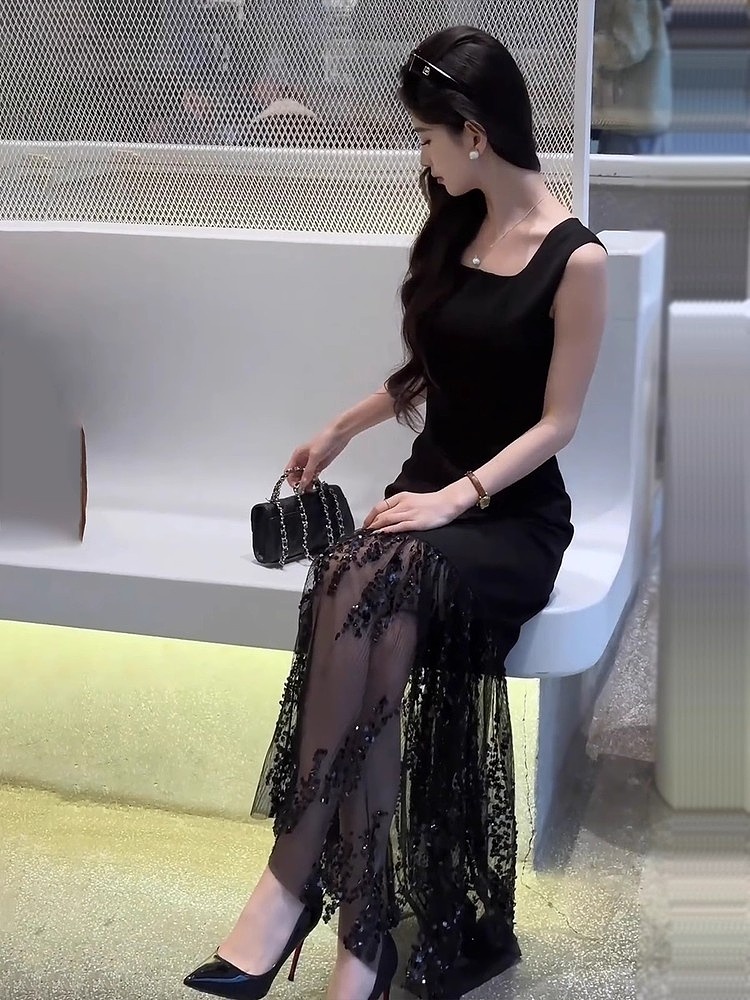 レース ワンピース 透け感マーメイドレースワンピース