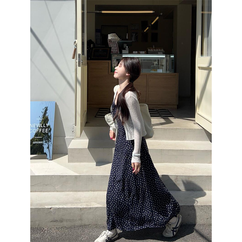 レース ワンピース 小花柄ゆらめきキャミワンピース