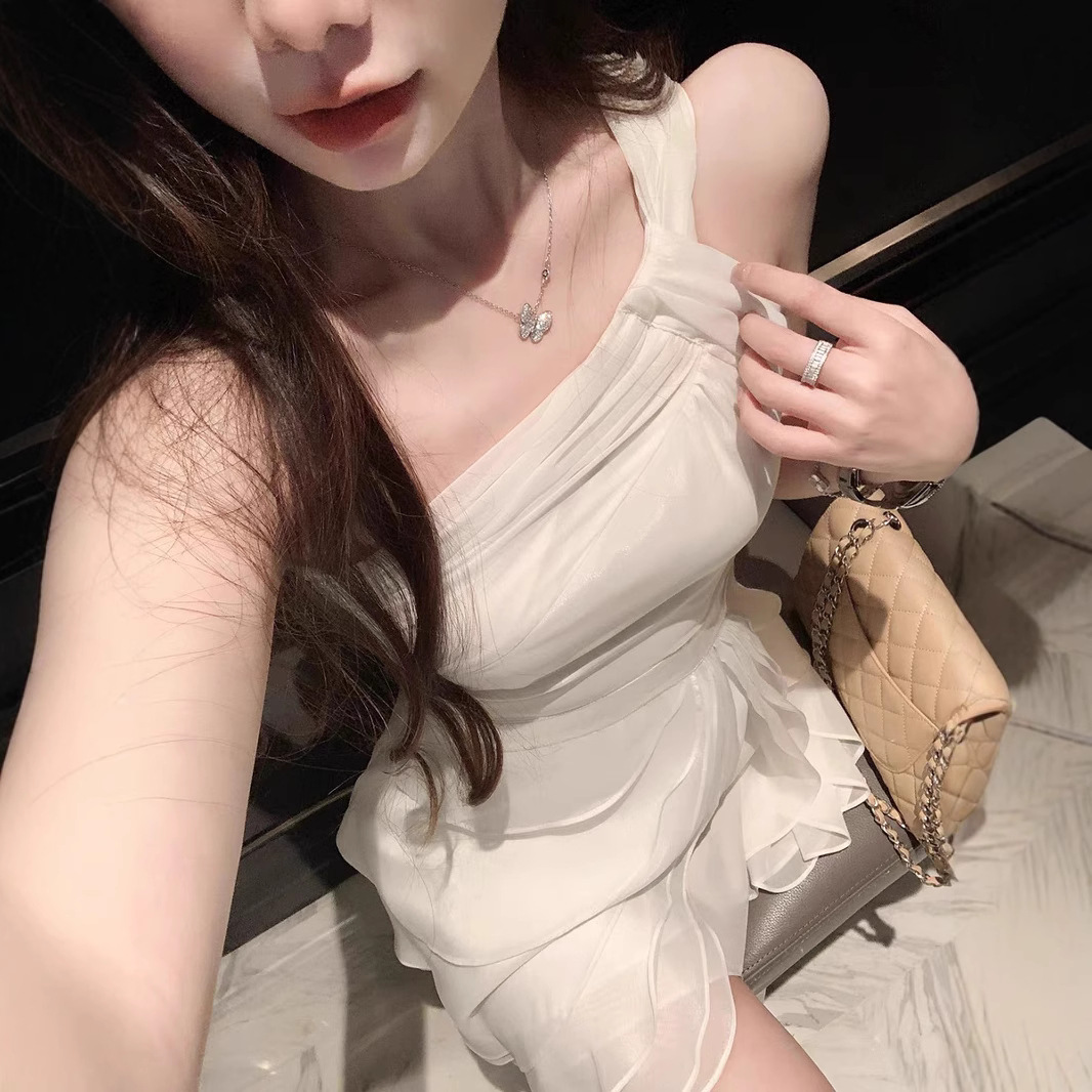 レース ワンピース 優美シルエット 重ね着風レースワンピース