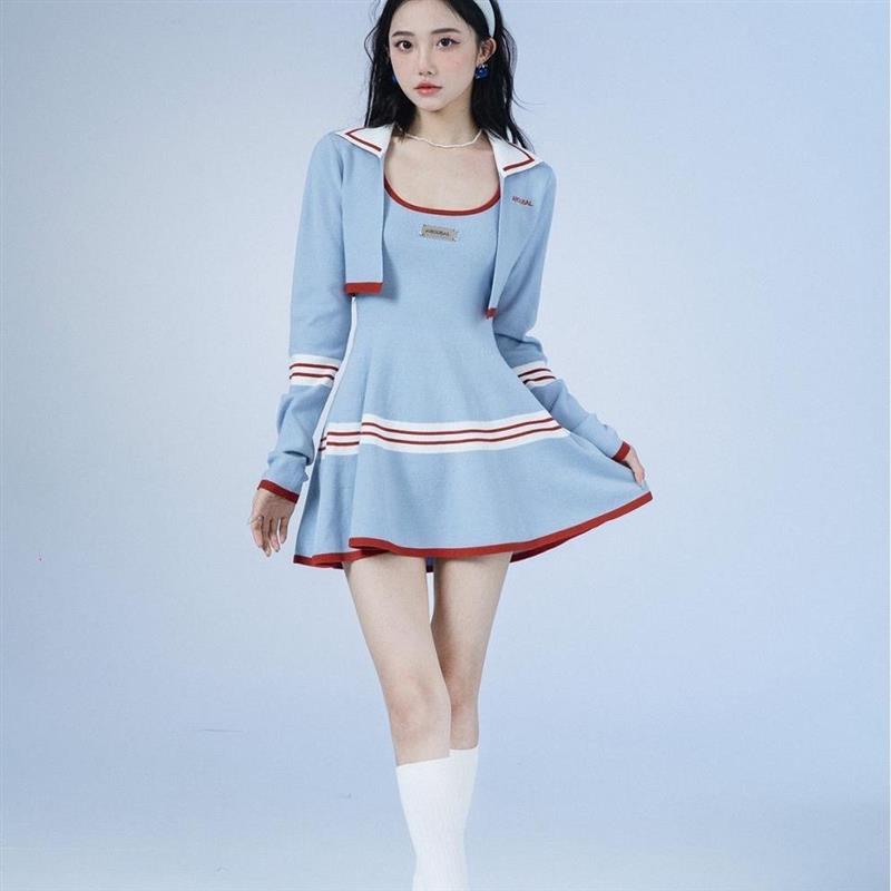 レース ワンピース マリンテイスト セーラーキャミワンピース