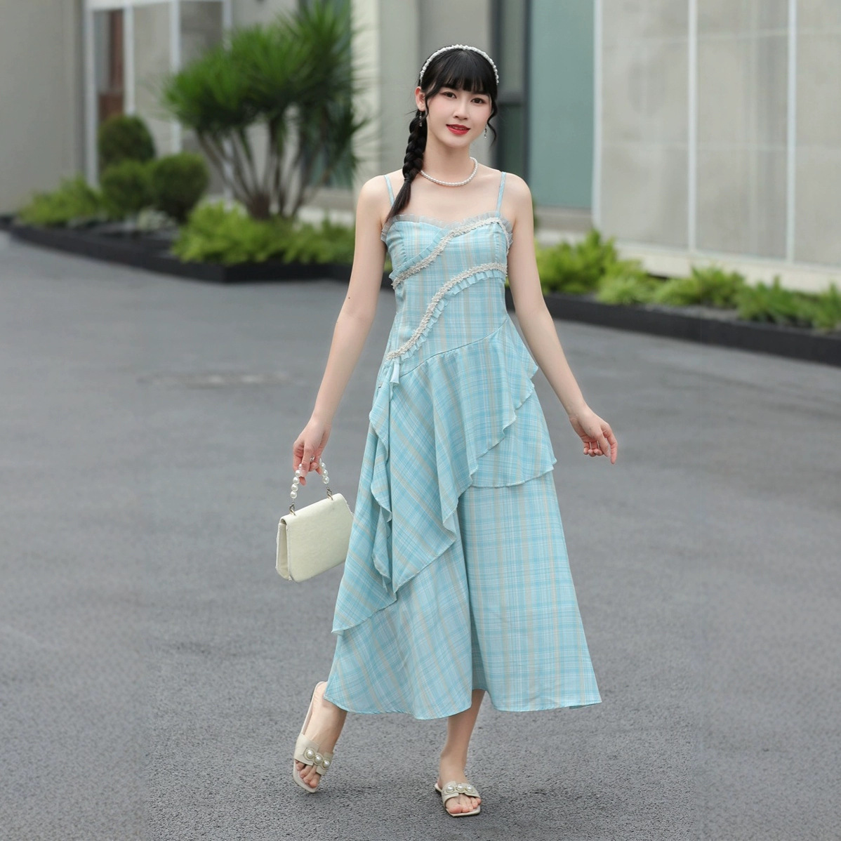 レース ワンピース 優美フリルレースロングワンピース