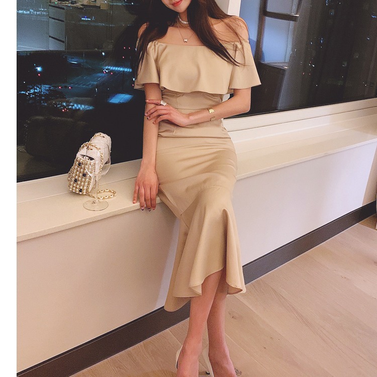 レース ワンピース オフショルダー マーメイド ロングワンピース 結婚式 パーティードレス